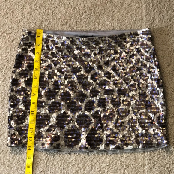 Express animal print sequins Paillettes mini skirt size S - Picture 5 of 11